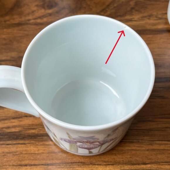 Royal Doulton 6 Tea Cups Lambethare Blue Iris LS1046 England 1981 - Picture 13 of 14